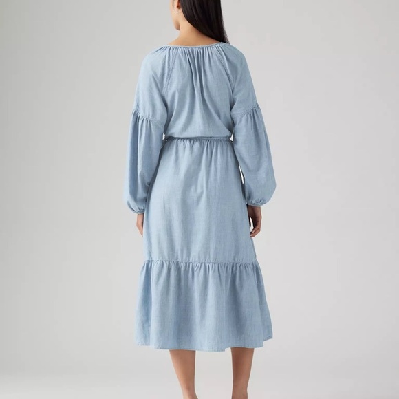 New $70 Levi's Jolene Blue Relaxed Button Down Dress, M - Picture 2 of 11